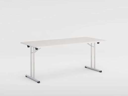 Untergestell chrom, Tischplatte Kunstharz kieselgrau