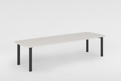 Untergestell schwarz, Tischplatte Kunstharz weiss