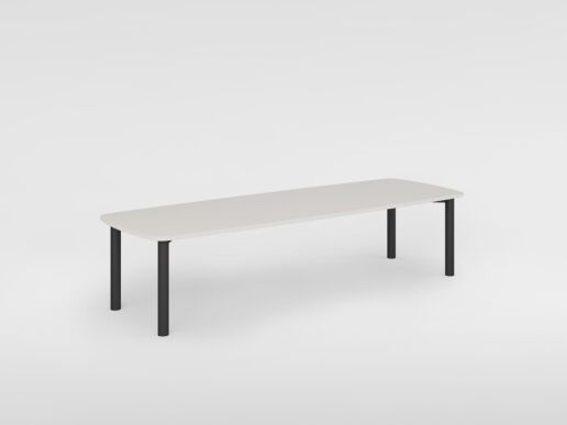 Konferenztisch 1, Untergestell schwarz, Tischplatte Kunstharz weiss