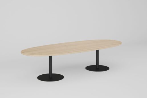 Untergestell schwarz, Tischplatte Furnier Eiche