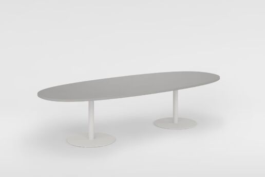 Untergestell weiss, Tischplatte Fenix NTM grau