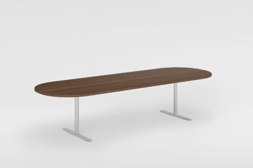 Untergestell chrom, Tischplatte Furnier amerikanischer Nussbaum