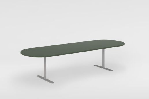 Untergestell graualuminium, Tischplatte Fenix NTM grün