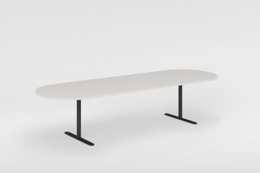 Untergestell schwarz, Tischplatte Kunstharz weiss