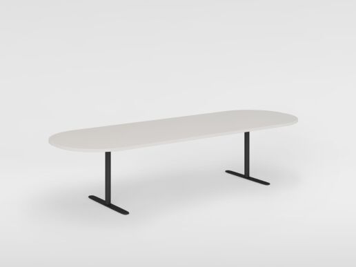 Untergestell schwarz, Tischplatte Kunstharz weiss