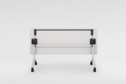 Untergestell weissaluminium, Tischplatte Kunstharz kieselgrau