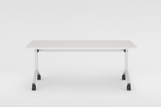 Untergestell weissaluminium, Tischplatte Kunstharz kieselgrau