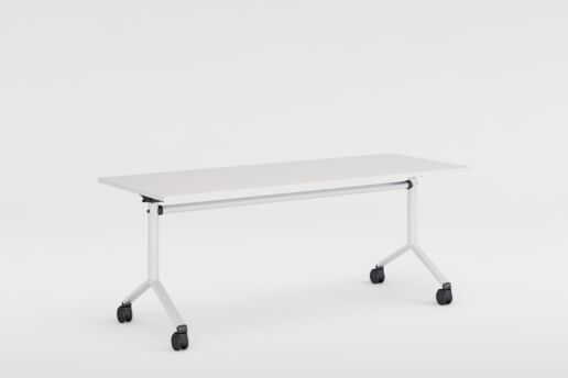 Untergestell weissaluminium, Tischplatte Kunstharz kieselgrau