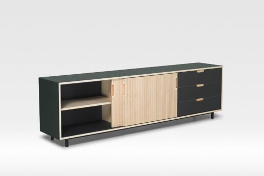 Sideboard in Linoleum Grün und Anthrazit