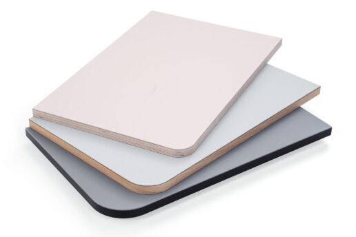 Tischplatten in Linoleum – verschiedene Farben und Kantenausführungen