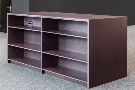 Sideboard in MDF durchgefärbt, Farbe Aubergine