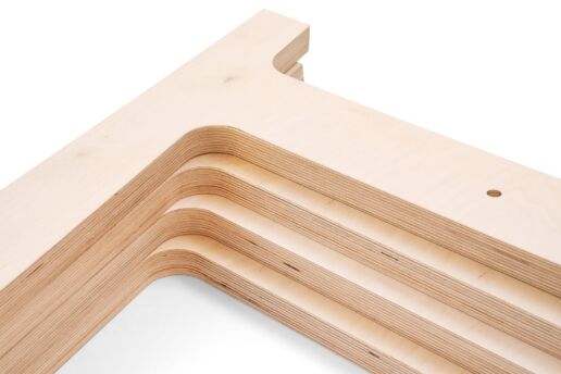 Birken-Multiplexplatten, gefräst für Tischprogramm desk