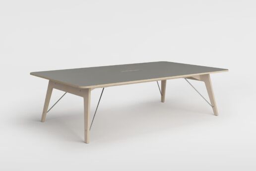 Untergestell Birke, Tischplatte Fenix NTM grau