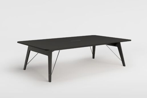 Untergestell schwarz, Tischplatte Linoleum charcoal