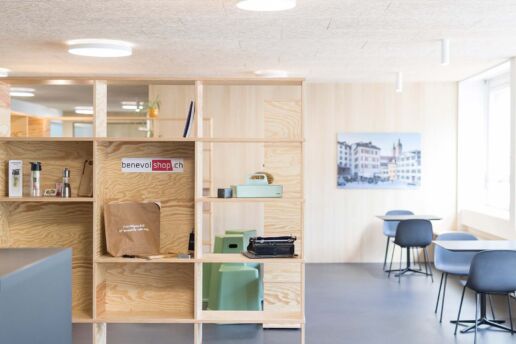 Schrankelemente für Regale in Seekiefer-Furnier